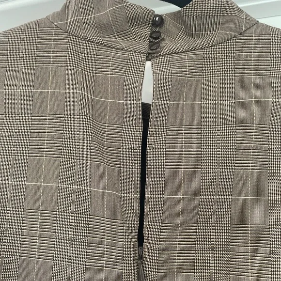 Michael Kors Plaid Belted Sleeveless Midi Dress Brown Size 12 - Picture 5 of 12